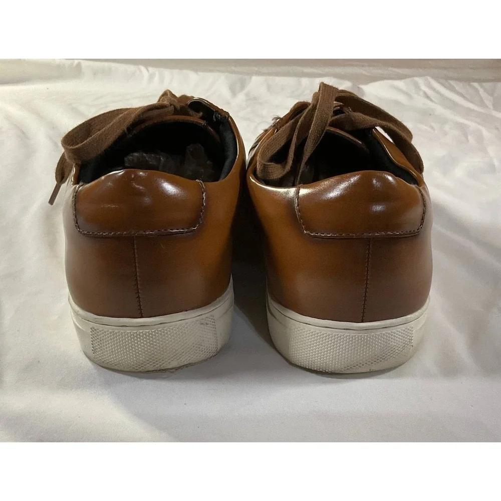 Alfani Mens Grayson Memory Foam Lace-Up Sneakers Tan Size‎ 12M Faux Leather